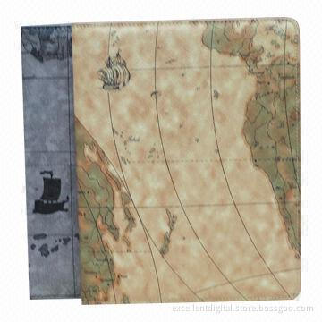 Leather Cases for iPad 2/3/4, Earth Print, Shenzhen Factory Welcomed, 10,000-output Day Distributor